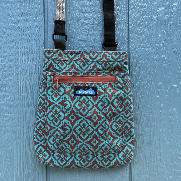 Kavu Bags Kavu Keepalong 3 Pocket Bag Purse Geometric Flower